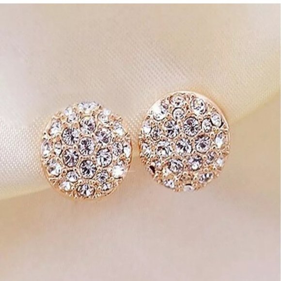 Elegant Fashion Lady Circle Crystal Earrings - Picture 3 of 3